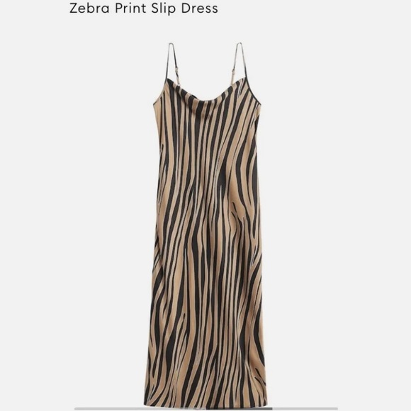 Size 2 Banana Republic zebra print cowl neck slip dress - Picture 2 of 6